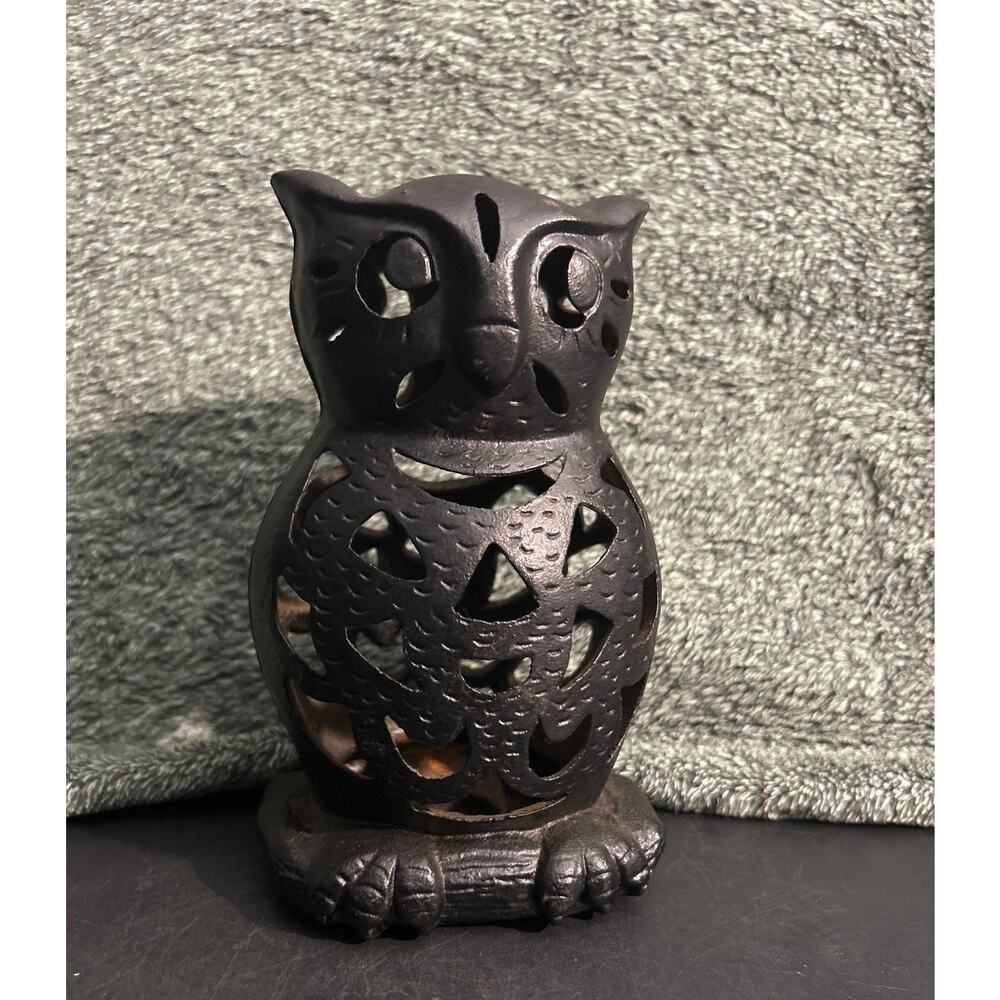 Cast Iron Owl String Holder Antique